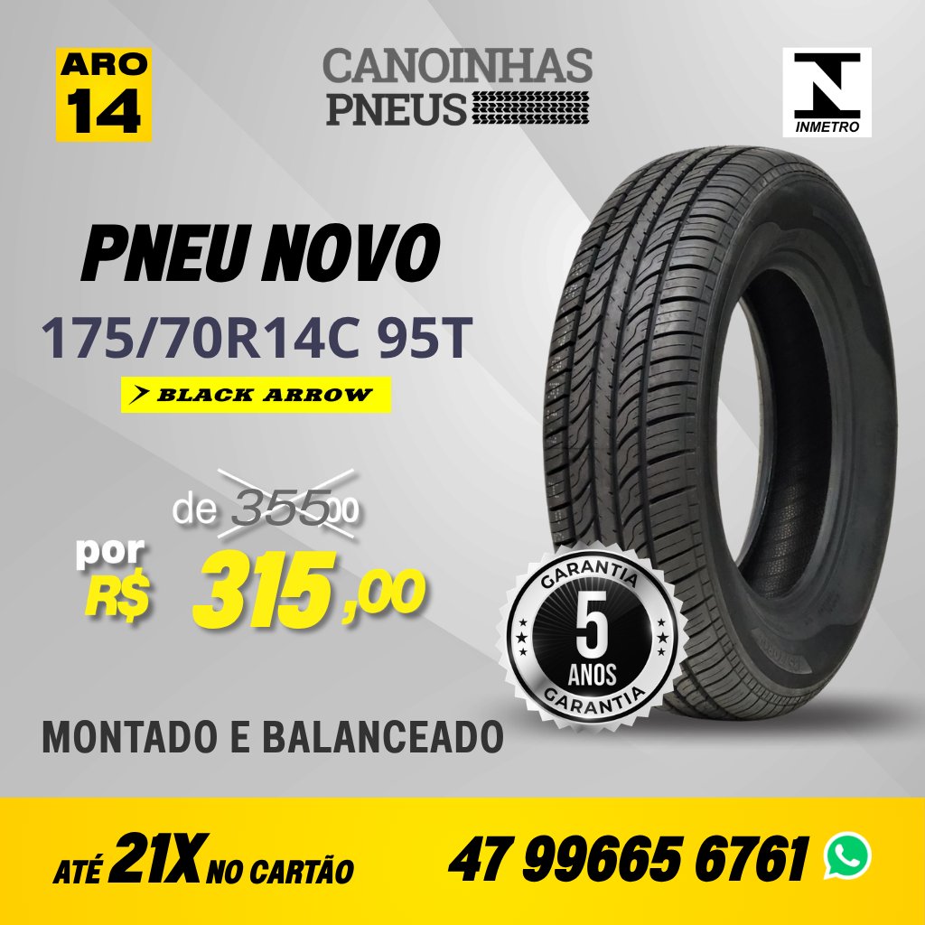 Pneu Aro 14 175/70R14 para Carro de Passeio